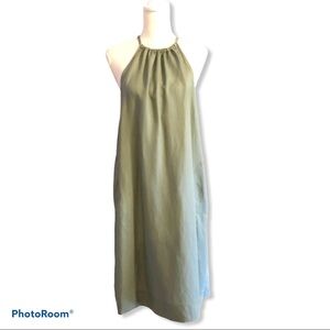 Maeve Asymmetrical Halter Dress in Sage